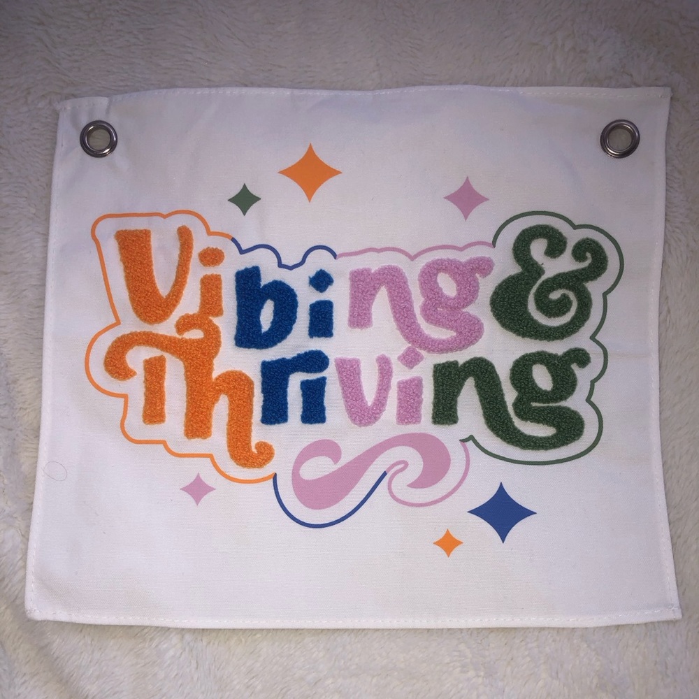 8.75 in X 11 threaded 🪡 Vibing & Thriving Decor NEW
